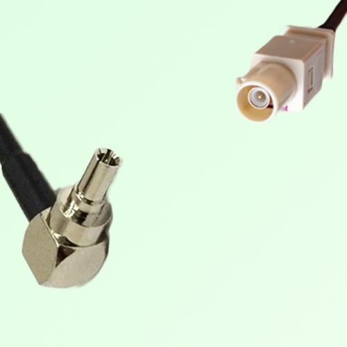 FAKRA SMB I 1001 beige Male Plug to CRC9 Male Plug Right Angle Cable
