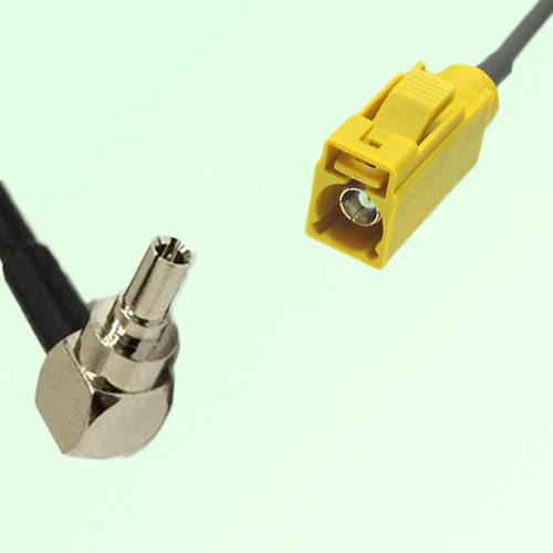 FAKRA SMB K 1027 curry Female Jack to CRC9 Male Plug Right Angle Cable
