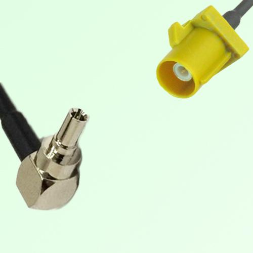 FAKRA SMB K 1027 curry Male Plug to CRC9 Male Plug Right Angle Cable