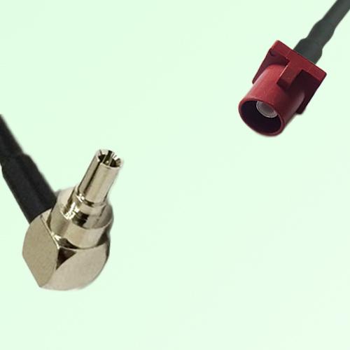 FAKRA SMB L 3002 carmin red Male Plug to CRC9 Male Plug RA Cable