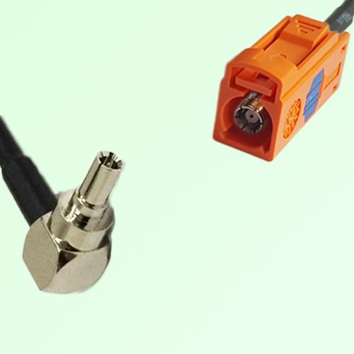 FAKRA SMB M 2003 pastel orange Female Jack to CRC9 Male Plug RA Cable