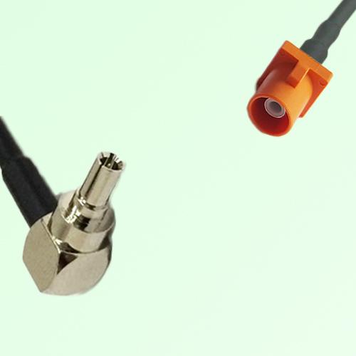 FAKRA SMB M 2003 pastel orange Male Plug to CRC9 Male Plug RA Cable