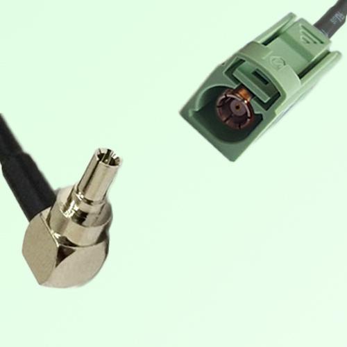 FAKRA SMB N 6019 pastel green Female Jack to CRC9 Male Plug RA Cable