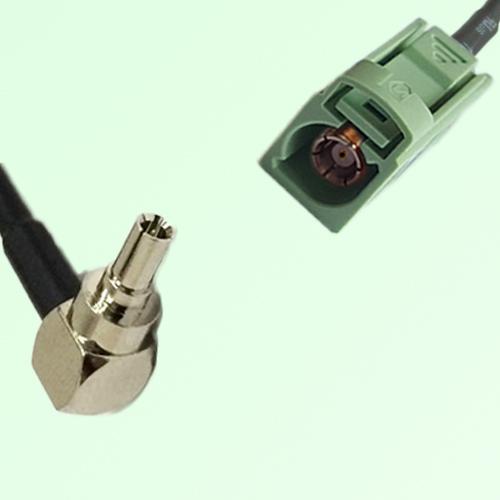 FAKRA SMB N 6019 pastel green Female Jack to CRC9 Male Plug RA Cable FAKRA SMB N 6019 pastel green Female Jack to CRC9 Male Plug RA Cable