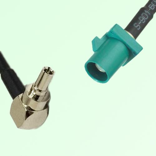 FAKRA SMB Z 5021 Water Blue Male Plug to CRC9 Male Plug RA Cable