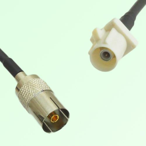 FAKRA SMB B 9001 white Male Plug to DVB-T TV Female Jack Cable FAKRA SMB B 9001 white Male Plug to DVB-T TV Female Jack Cable