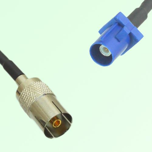 FAKRA SMB C 5005 blue Male Plug to DVB-T TV Female Jack Cable