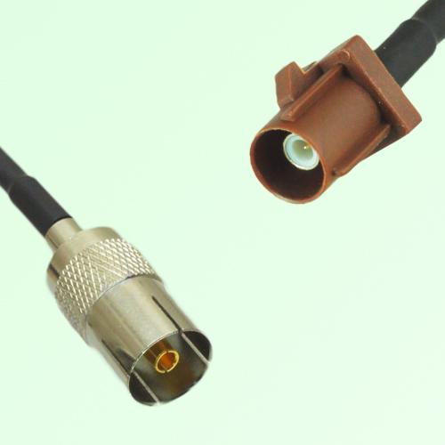 FAKRA SMB F 8011 brown Male Plug to DVB-T TV Female Jack Cable