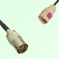 FAKRA SMB I 1001 beige Female Jack to DVB-T TV Female Jack Cable