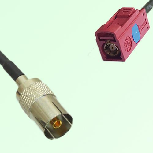 FAKRA SMB L 3002 carmin red Female Jack to DVB-T TV Female Jack Cable