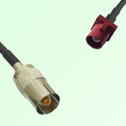 FAKRA SMB L 3002 carmin red Male Plug to DVB-T TV Female Jack Cable