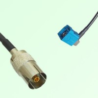 FAKRA SMB Z 5021 Water Blue Female Jack RA to DVB-T TV Female Cable