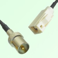 FAKRA SMB B 9001 white Female Jack to DVB-T TV Male Plug Cable FAKRA SMB B 9001 white Female Jack to DVB-T TV Male Plug Cable