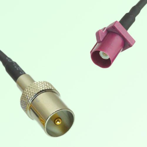 FAKRA SMB D 4004 bordeaux Male Plug to DVB-T TV Male Plug Cable