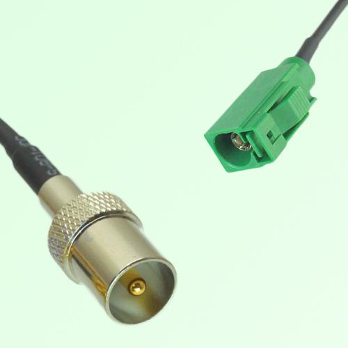 FAKRA SMB E 6002 green Female Jack to DVB-T TV Male Plug Cable