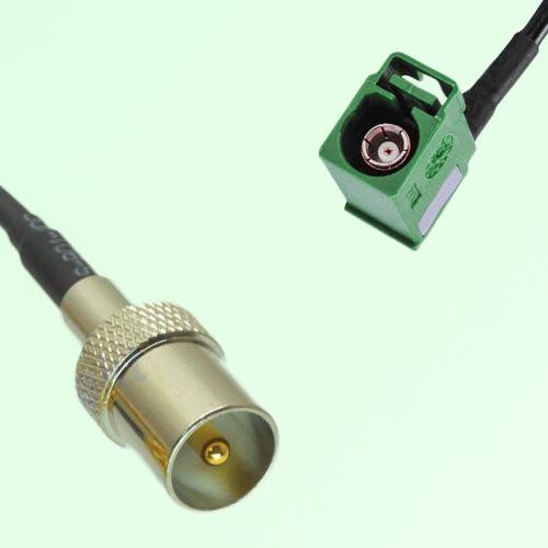 FAKRA SMB E 6002 green Female Jack RA to DVB-T TV Male Plug Cable