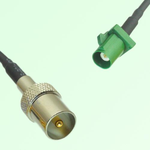 FAKRA SMB E 6002 green Male Plug to DVB-T TV Male Plug Cable