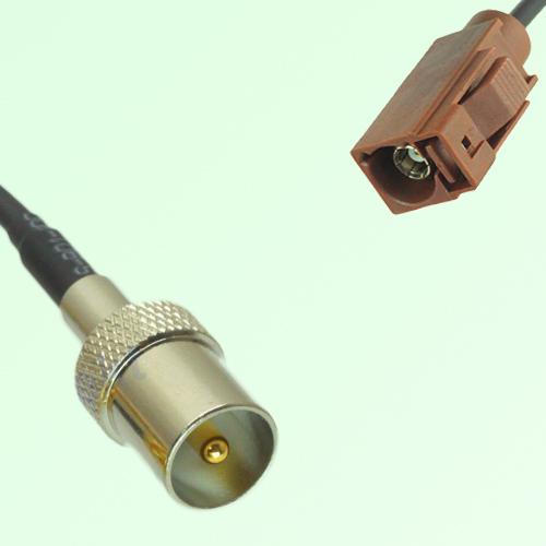 FAKRA SMB F 8011 brown Female Jack to DVB-T TV Male Plug Cable