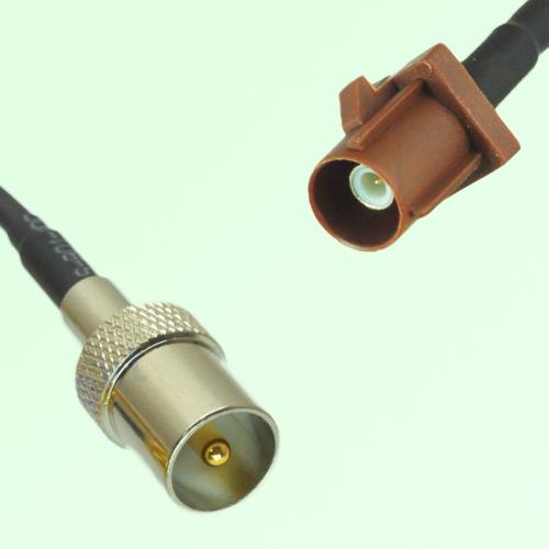 FAKRA SMB F 8011 brown Male Plug to DVB-T TV Male Plug Cable