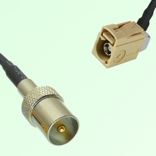 FAKRA SMB I 1001 beige Female Jack RA to DVB-T TV Male Plug Cable
