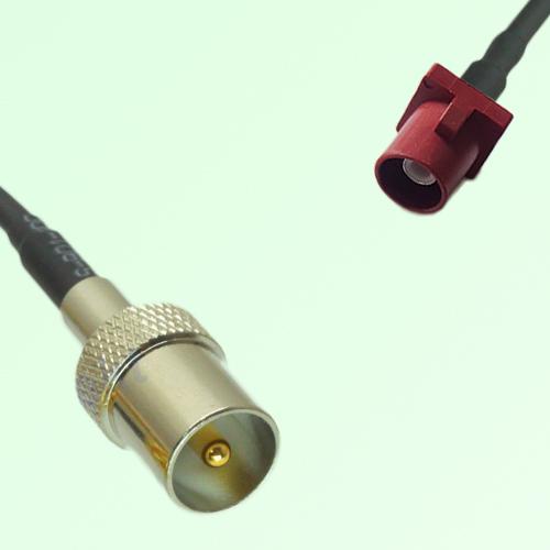 FAKRA SMB L 3002 carmin red Male Plug to DVB-T TV Male Plug Cable
