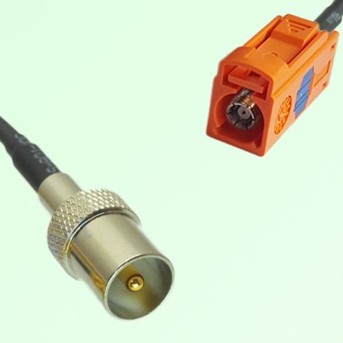 FAKRA SMB M 2003 pastel orange Female Jack to DVB-T TV Male Plug Cable