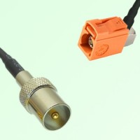 FAKRA SMB M 2003 pastel orange Female Jack RA to DVB-T TV Male Cable FAKRA SMB M 2003 pastel orange Female Jack RA to DVB-T TV Male Cable