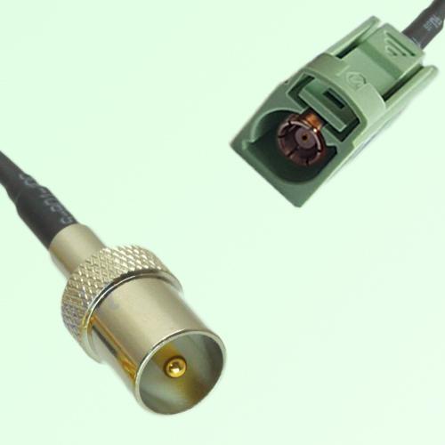 FAKRA SMB N 6019 pastel green Female Jack to DVB-T TV Male Plug Cable