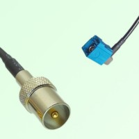 FAKRA SMB Z 5021 Water Blue Female Jack RA to DVB-T TV Male Plug Cable