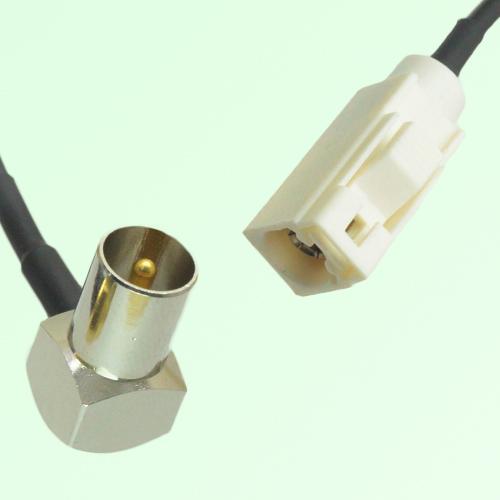 FAKRA SMB B 9001 white Female Jack to DVB-T TV Male Plug RA Cable FAKRA SMB B 9001 white Female Jack to DVB-T TV Male Plug RA Cable