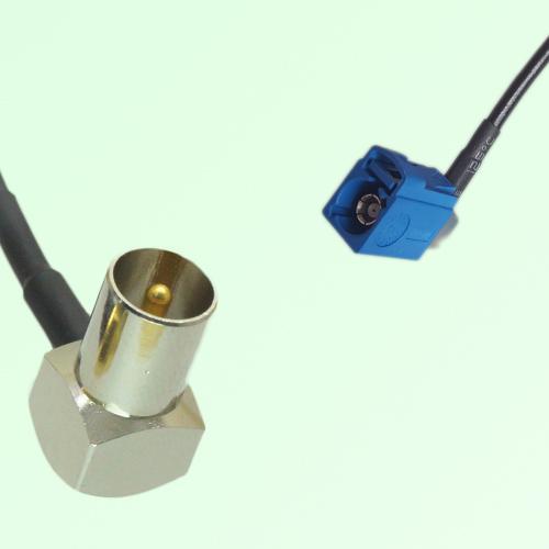 FAKRA SMB C 5005 blue Female Jack RA to DVB-T TV Male Plug RA Cable