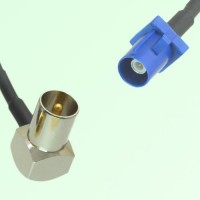 FAKRA SMB C 5005 blue Male Plug to DVB-T TV Male Plug RA Cable