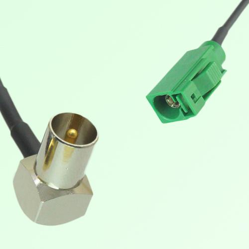 FAKRA SMB E 6002 green Female Jack to DVB-T TV Male Plug RA Cable FAKRA SMB E 6002 green Female Jack to DVB-T TV Male Plug RA Cable