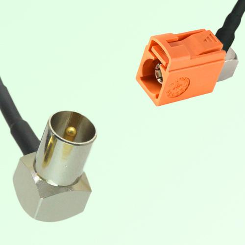 FAKRA SMB M 2003 pastel orange Female RA to DVB-T TV Male RA Cable