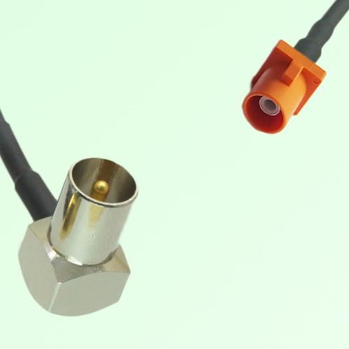 FAKRA SMB M 2003 pastel orange Male Plug to DVB-T TV Male RA Cable FAKRA SMB M 2003 pastel orange Male Plug to DVB-T TV Male RA Cable