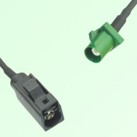 FAKRA SMB A 9005 black Female Jack to E 6002 green Male Plug Cable