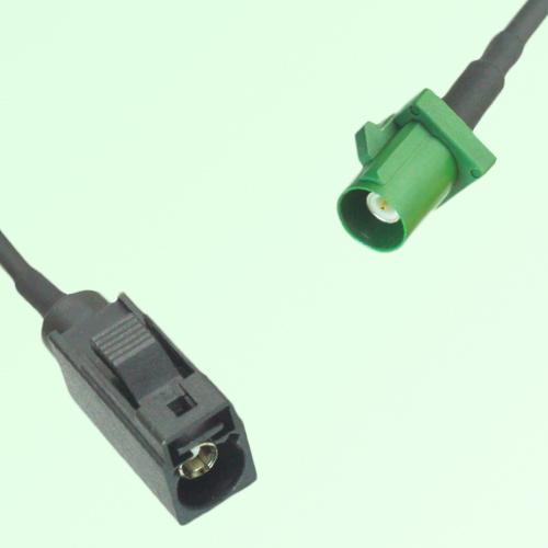 FAKRA SMB A 9005 black Female Jack to E 6002 green Male Plug Cable FAKRA SMB A 9005 black Female Jack to E 6002 green Male Plug Cable
