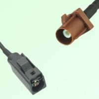 FAKRA SMB A 9005 black Female Jack to F 8011 brown Male Plug Cable