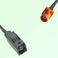 FAKRA SMB A 9005 black Female Jack to M 2003 pastel orange Male Cable