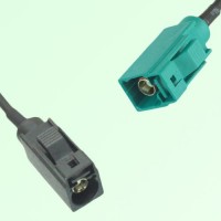 FAKRA SMB A 9005 black Female Jack to Z 5021 Water Blue Female Cable