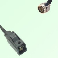 FAKRA SMB A 9005 black Female Jack to N Male Plug Right Angle Cable FAKRA SMB A 9005 black Female Jack to N Male Plug Right Angle Cable