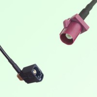 FAKRA SMB A 9005 black Female Jack RA to D 4004 bordeaux Male Cable