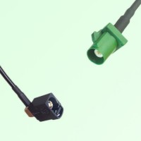 FAKRA SMB A 9005 black Female Jack RA to E 6002 green Male Plug Cable