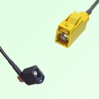 FAKRA SMB A 9005 black Female Jack RA to K 1027 Curry Female Cable