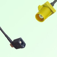 FAKRA SMB A 9005 black Female Jack RA to K 1027 Curry Male Plug Cable