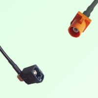 FAKRA SMB A 9005 black Female RA to M 2003 pastel orange Male Cable