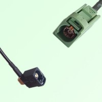 FAKRA SMB A 9005 black Female RA to N 6019 pastel green Female Cable