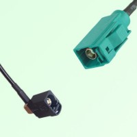 FAKRA SMB A 9005 black Female RA to Z 5021 Water Blue Female Cable