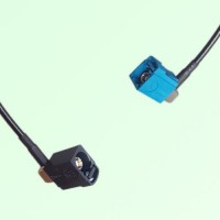 FAKRA SMB A 9005 black Female RA to Z 5021 Water Blue Female RA Cable