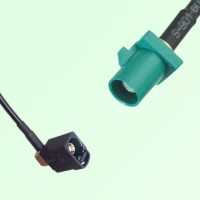 FAKRA SMB A 9005 black Female Jack RA to Z 5021 Water Blue Male Cable